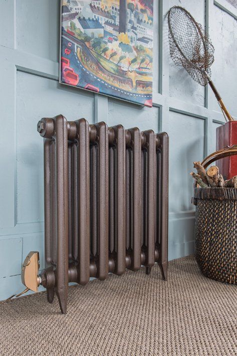 Electric Edwardian 2 cast iron radiator with gold element